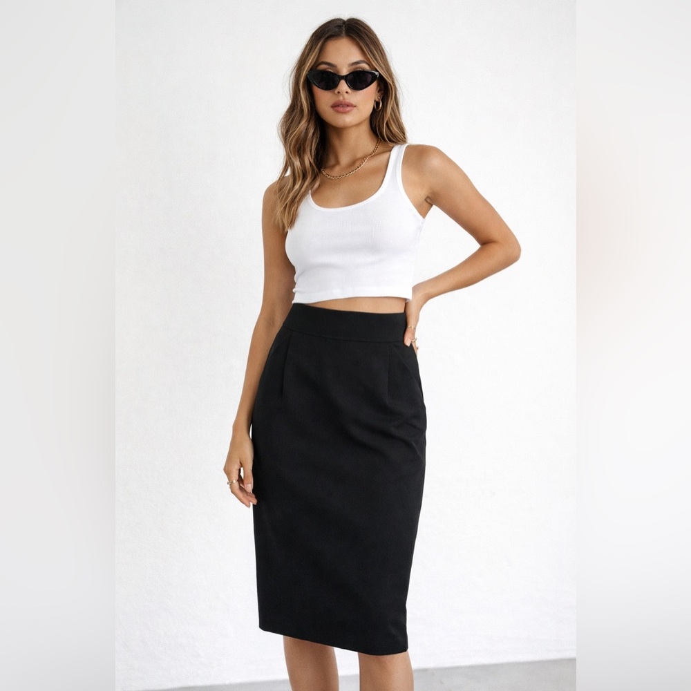 Byblos Vintage Black Pencil Skirt Sz. 4